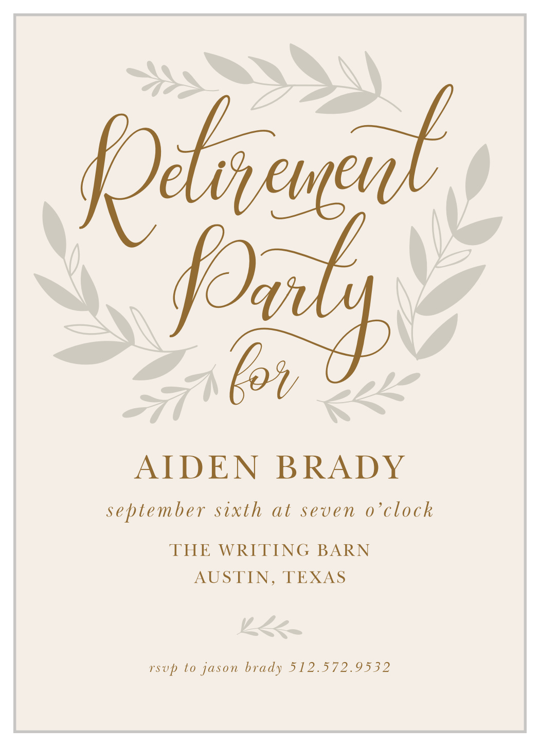 Formal Retirement Invitations Match Your Color & Style Free!