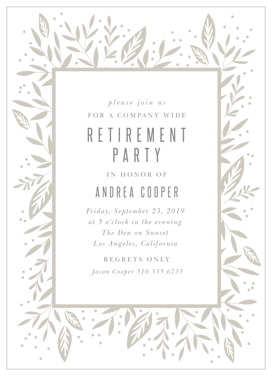 Floral Garden Retirement Invitation by BasicInvite.com