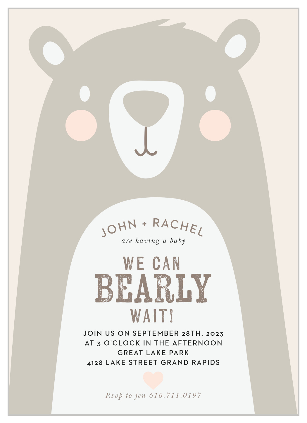 we can bearly wait baby shower invitations