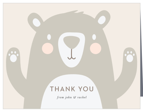 Express your glowing appreciation with the adorable illustration of our Bearly Wait Baby Shower Thank You Cards.