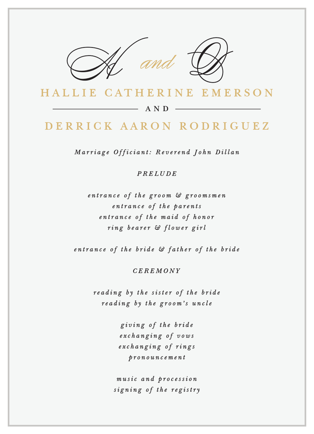 Timeless Classic Wedding Programs By Basic Invite