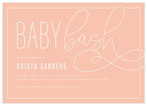 Invite your friends and family to celebrate the newest piece of your heart with our Baby Bash Baby Shower Invitations.