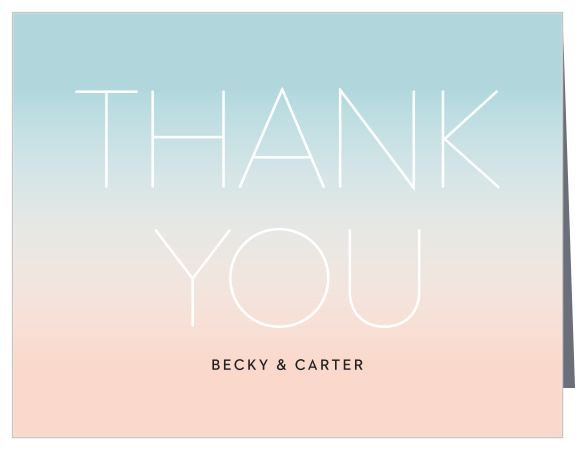 Ensure that your message of heartfelt appreciation is as stunning as the celebration itself with our Ombre Sunset Baby Shower Thank You Cards.