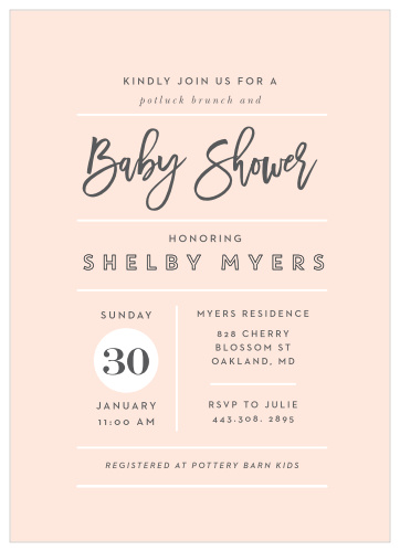 Celebrate the new life you're about to introduce into your family with our Modern Dividers Baby Shower Invitations. 