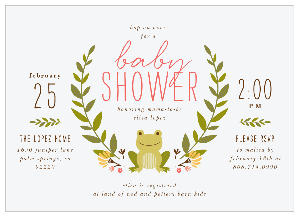 frog baby shower invitations