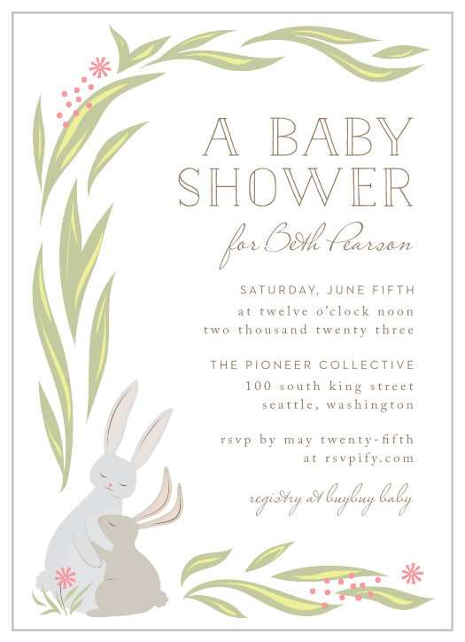 Some "bunny" is on their way and it's time to celebrate with our Bunny Shower Baby Shower Invitations.