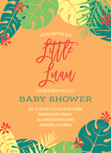 Luau Baby Shower Invitations Match Your Color Style Free