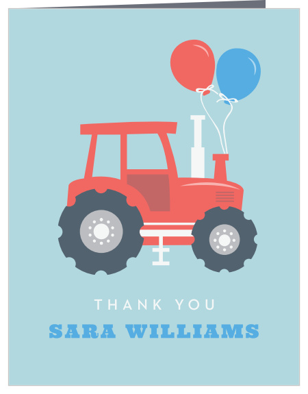 Blue Stripes Fox Party Thank You Cards Blue Stripes Fox Party Thank You Cards