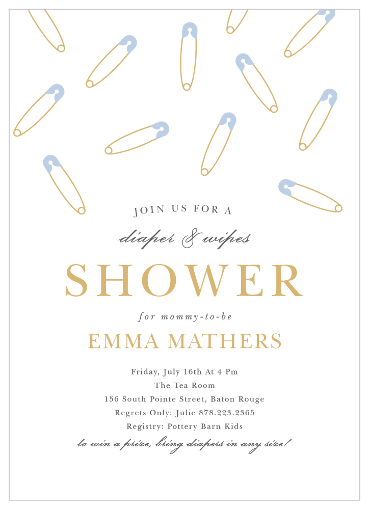 diapers and wipes shower invitation