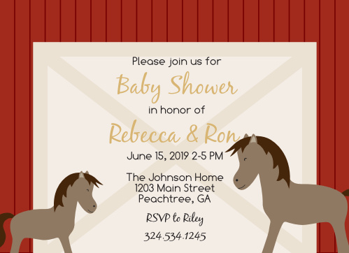 Horse Baby Shower Invitations Match Your Color Style Free