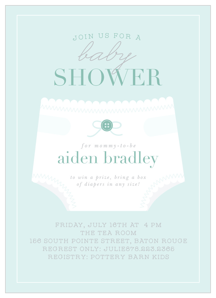 Diaper Shower Baby Shower Invitations 