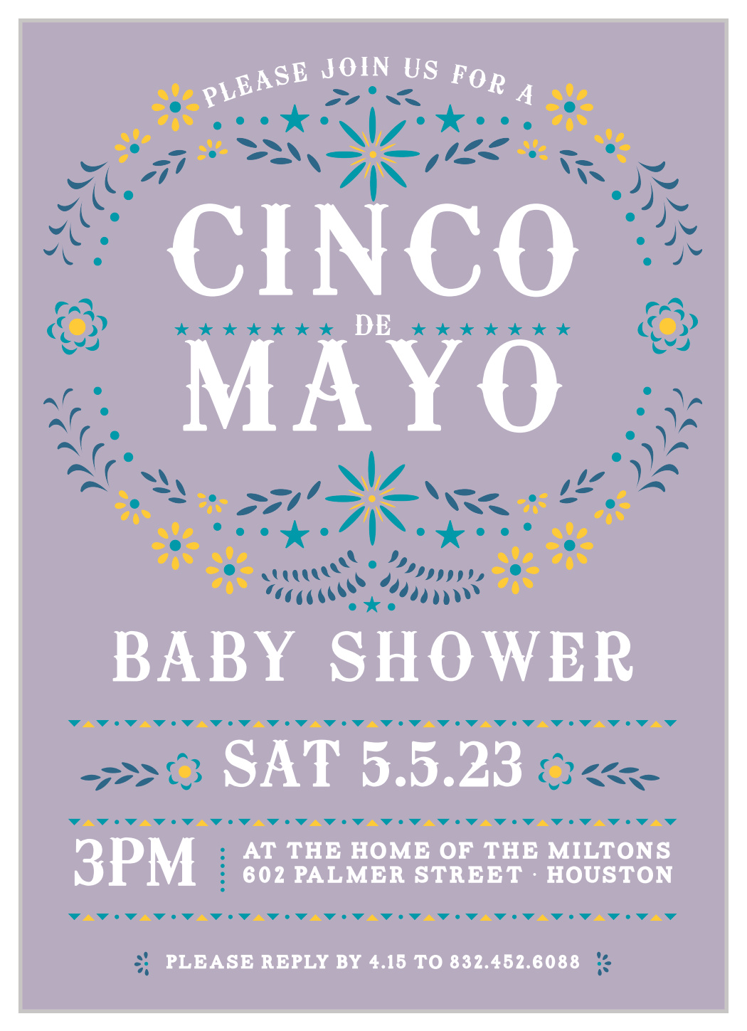 cinco fiesta baby shower invitations
