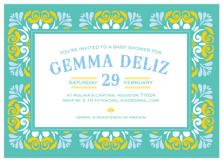 Bring together your friends and family for a combined celebration with our Sombrero Banner Baby Shower Invitations!