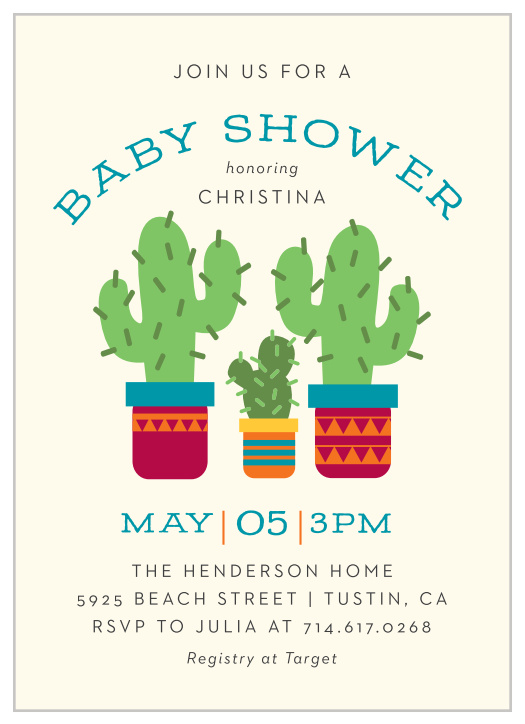 fiesta theme baby shower invitations