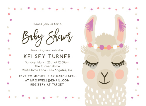 Llama Baby Shower Invitations Match Your Color Style Free