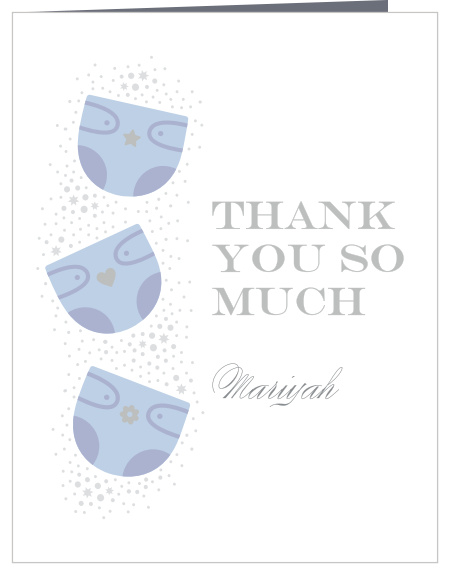 Thank your friends and family for showering you with love with our Little Diapers Baby Shower Thank You Cards. 