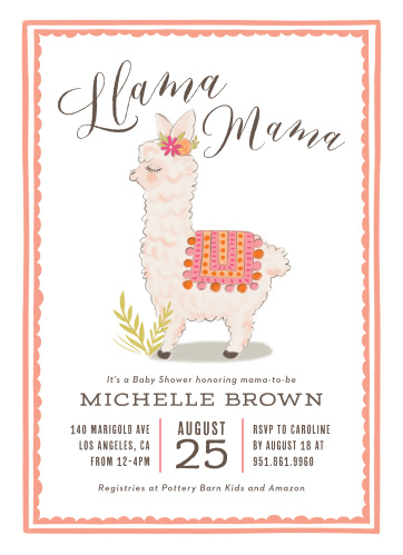 Llama Baby Shower Invitations Match Your Color Style Free Llama Baby Shower Invitations Match Your Color Style Free