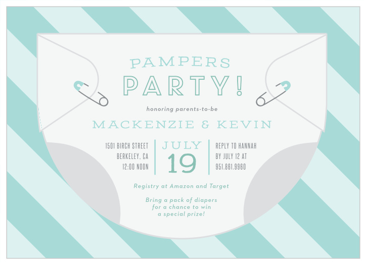 Diaper Baby Shower Invitations Match Your Color Style Free