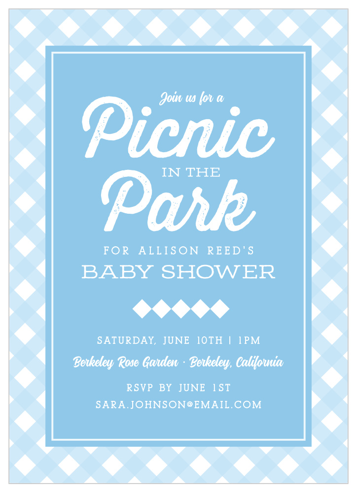 picnic blanket baby shower invitations