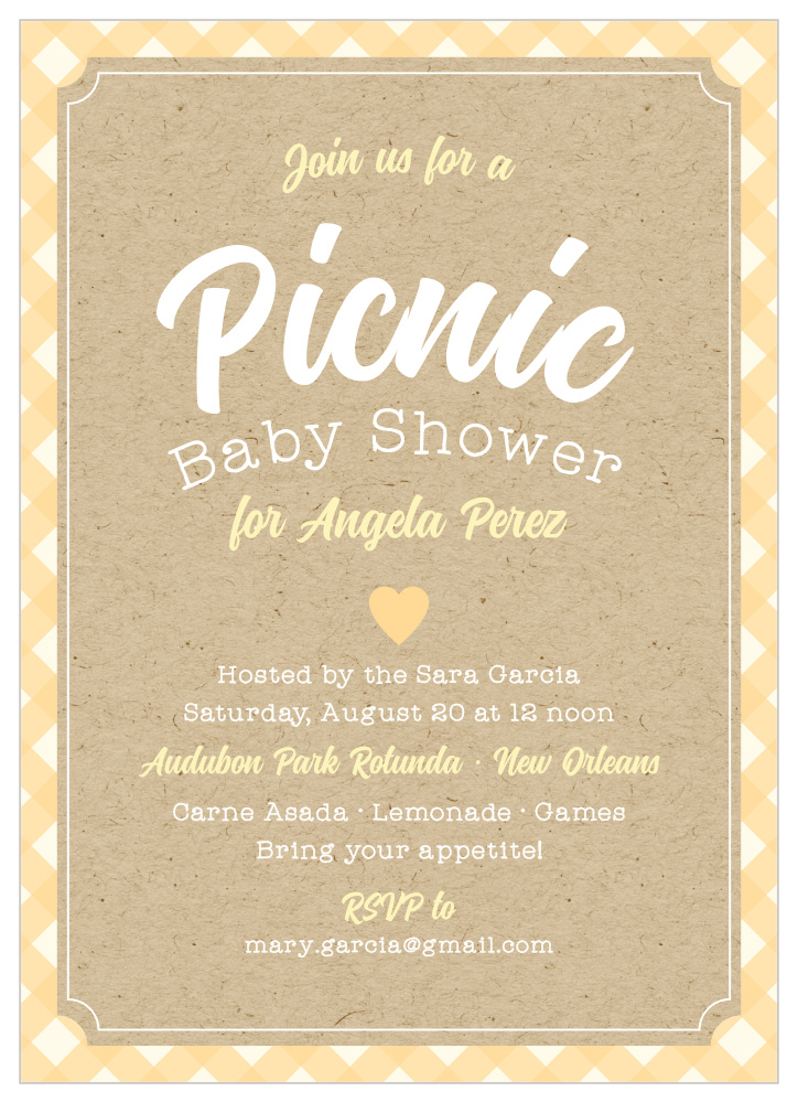 perfect picnic baby shower invitations