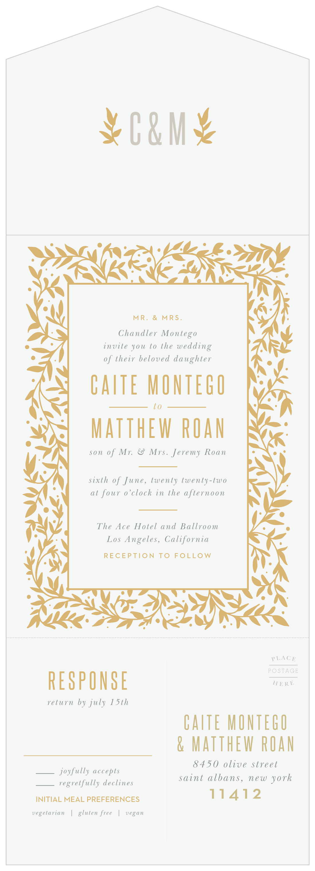 Medieval Library Seal & Send Wedding Invitations by Basic Invite