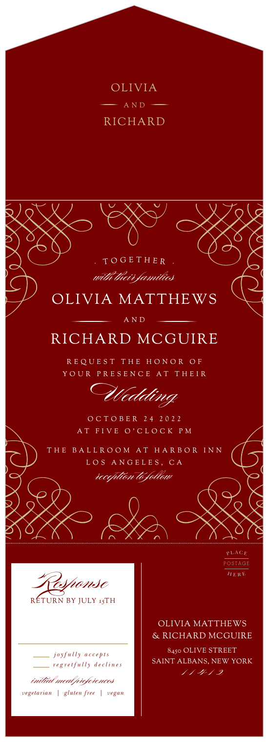Seal and Send Wedding Invitations, All-in-One Wedding Invitations