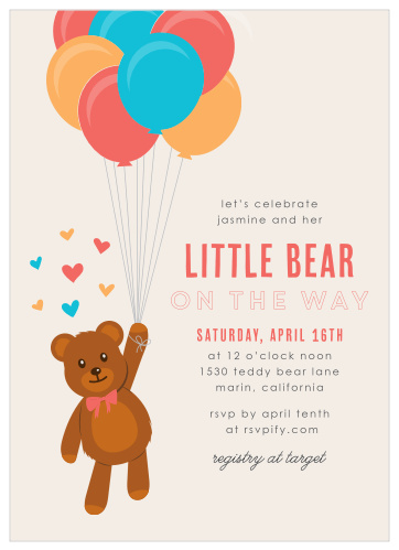 baby shower invitations teddy bear theme