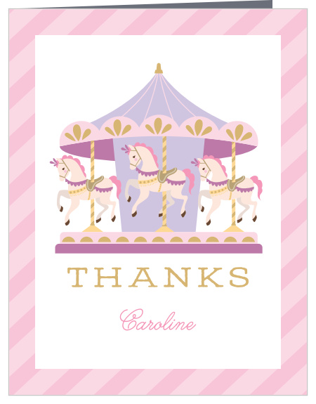Thank your friends and family for joining the ride with our Cutest Carousel Baby Shower Thank You Cards. 