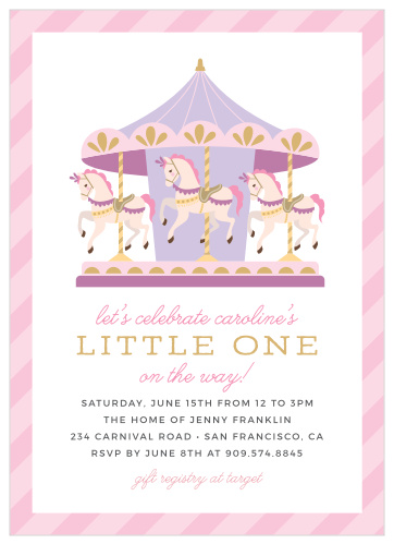 Invite your friends and family over for the ride of a lifetime with our Cutest Carousel Baby Shower Invitations