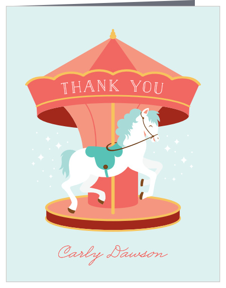Say everything on your mind and in your heart with the carnival beauty of our Carousel Horse Baby Shower Thank You Cards.