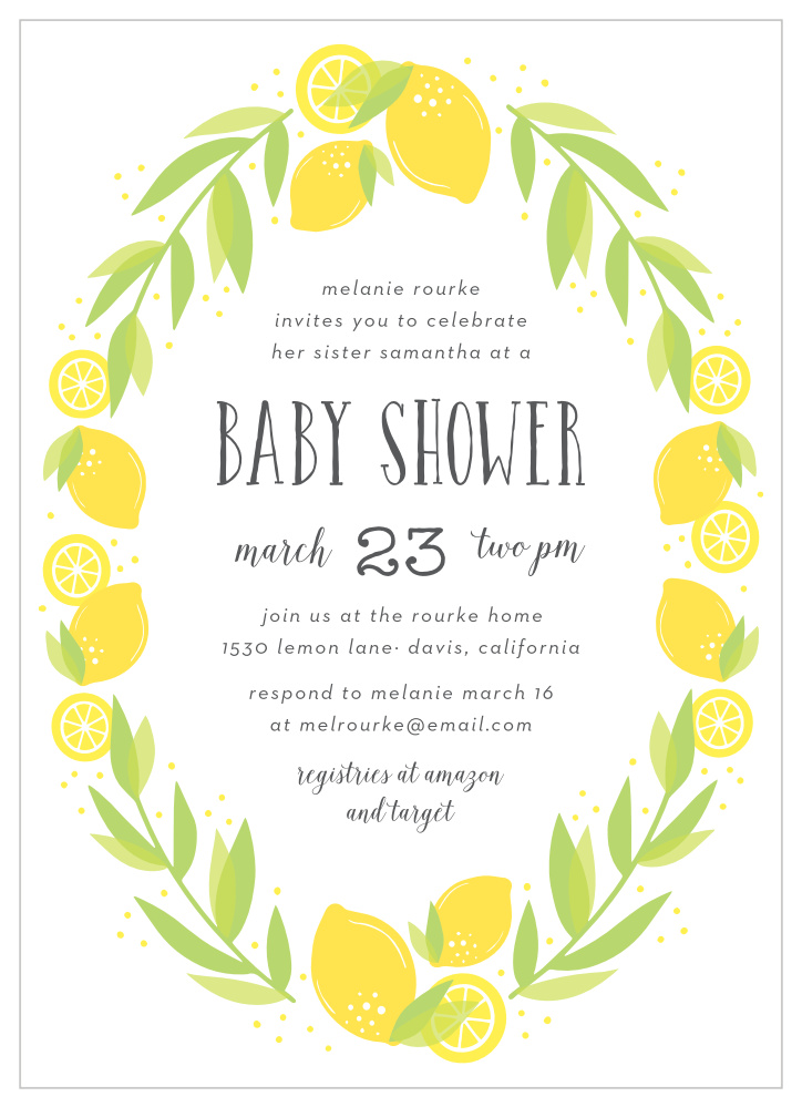 lemonade baby shower invitations