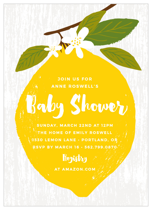 citrus baby shower invitations