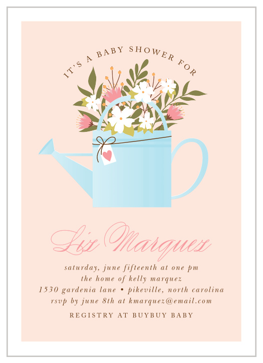 Invite your friends and family to celebrate your little flower with our Lively Garden Baby Shower Invitations.