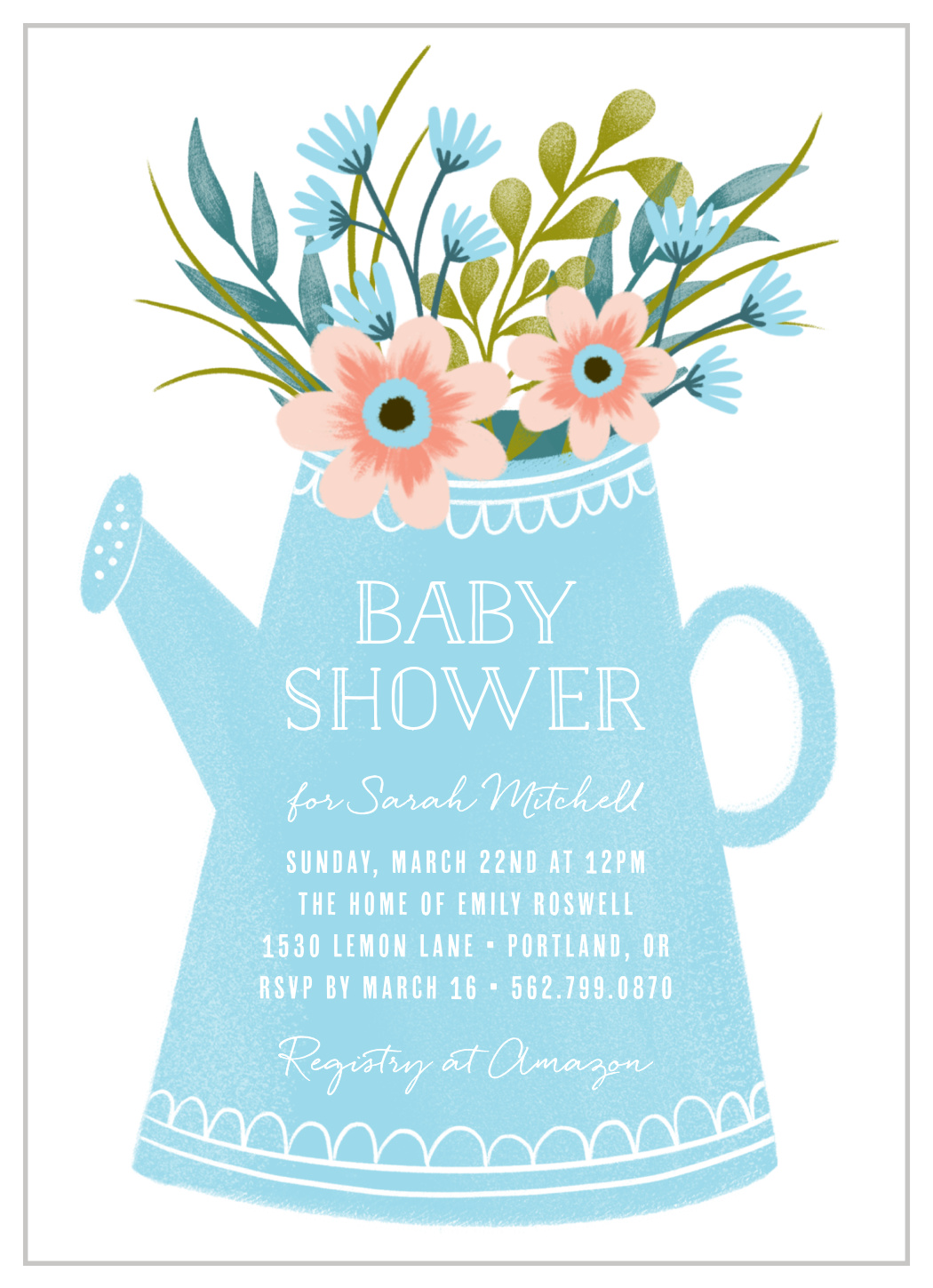 Watering Pail Baby Shower Invitations by Basic Invite