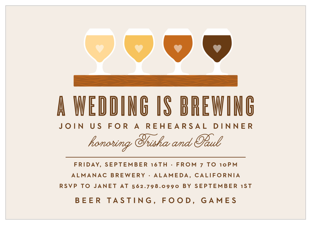 Beer Flight Rehearsal Dinner Invitations By Basic Invite Beer Flight Rehearsal Dinner Invitations By Basic Invite