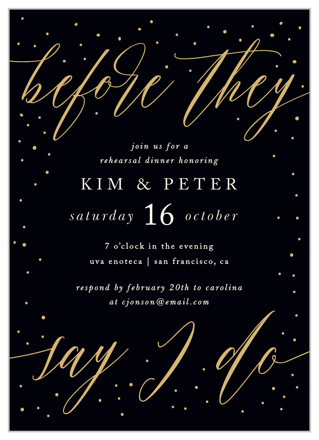 Before I Do Rehearsal Dinner Invitations by Basic Invite