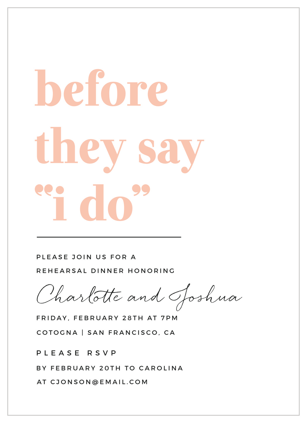 rehearsal dinner invitations