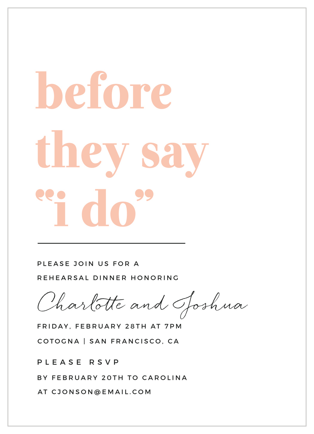 Before The Wedding Rehearsal Dinner Invitations By Basic Invite