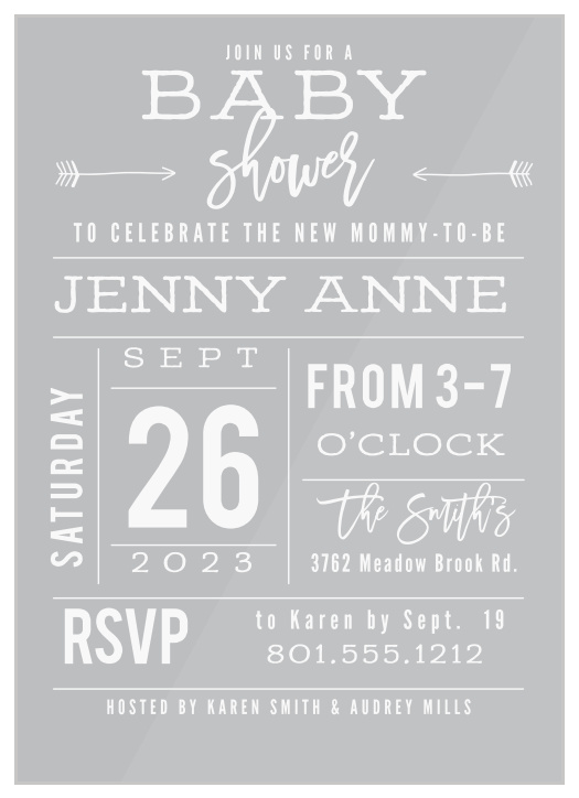 Customize our Baby Chalk Clear Baby Shower Invitations to match your shower theme.