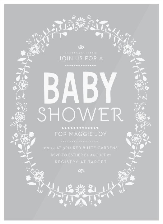 Celebrate your newest arrival with our Baby Wreath Clear Baby Shower Invitations. 