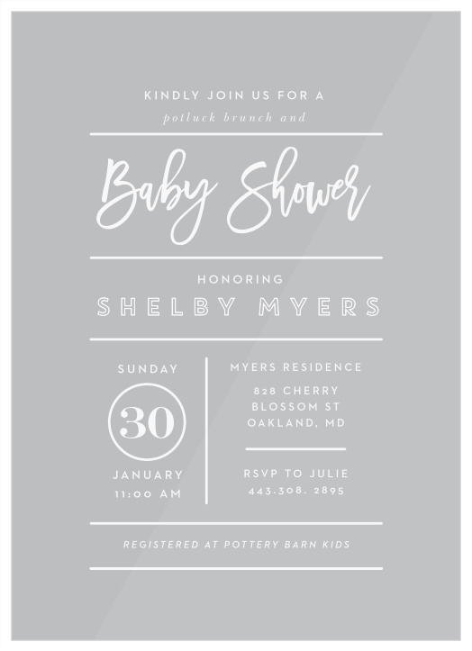 baby shower potluck invitation
