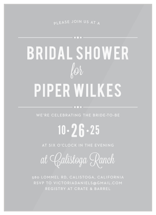 Printed Playbill Bridal Shower Invitations by Basic Invite