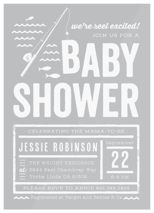 Our Reel Excited Clear Baby Shower Invitations are designed to catch the eye of whoever you send one to.