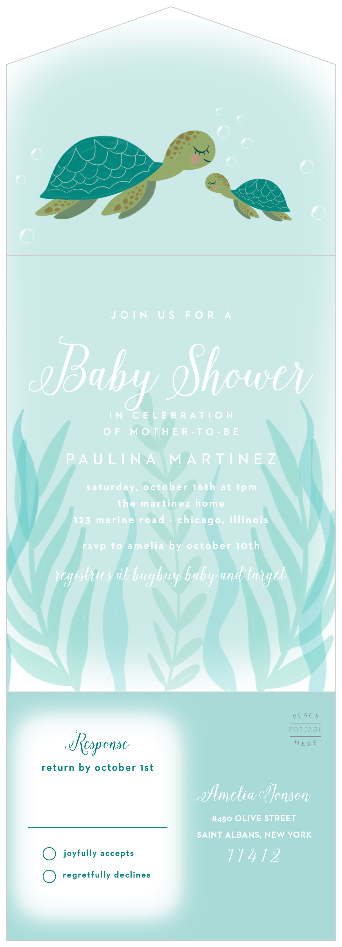 turtle baby shower invitations