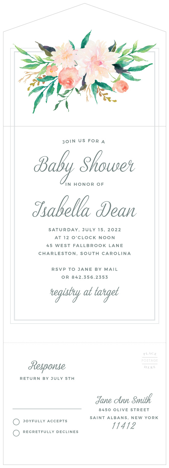 baby in bloom shower invitations