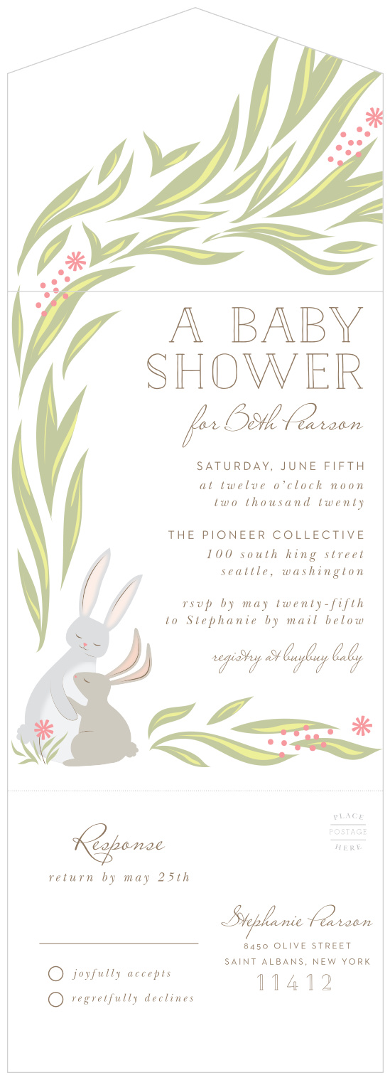 bunny themed baby shower invitations