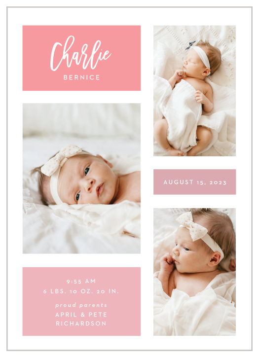 Share your joy with all your friends and loved ones with the Dreaming Pastels Birth Announcement.