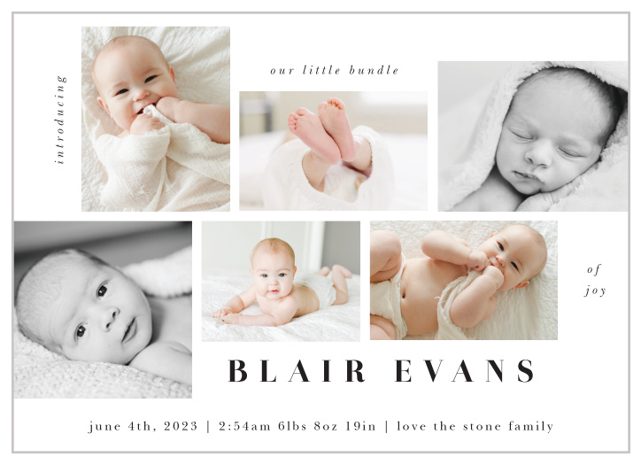 Share your joy with all your friends and loved ones with the Album Block Birth Announcement.