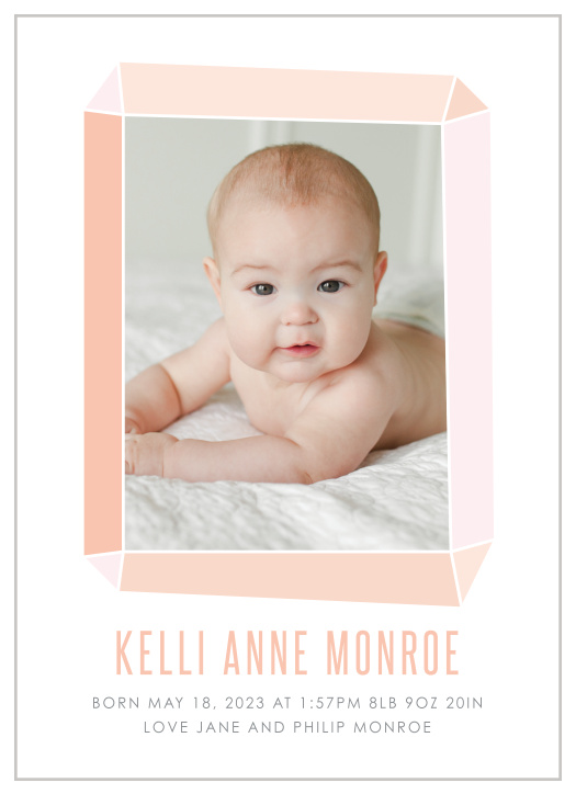 Baby Girl Birth Announcements Photo and No Photo Announcements