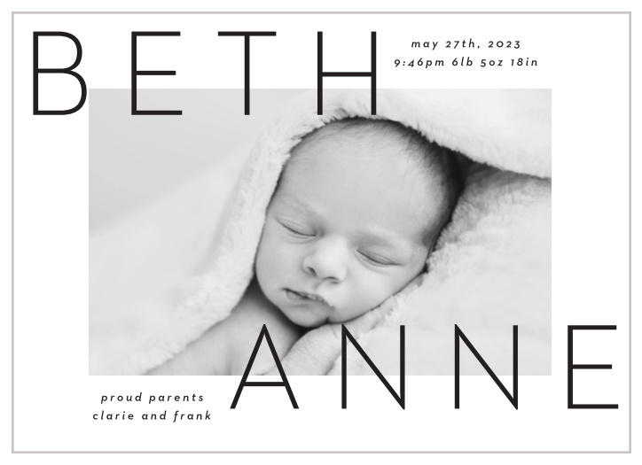 Inform your closest family and friends of your new bundle of joy with our Sweet Statement Birth Announcements. 